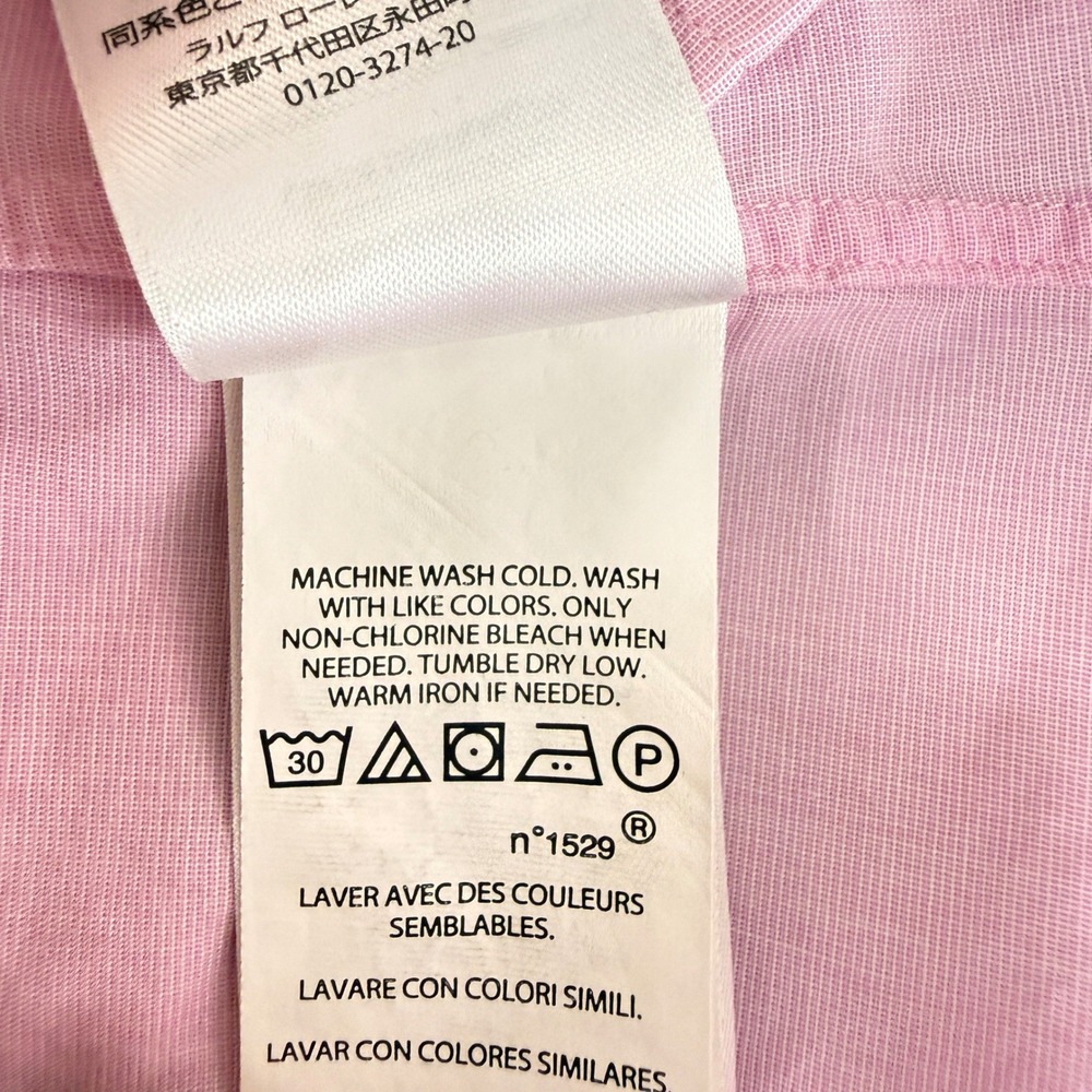 Polo Ralph Lauren Mens Large Pre-Owned Shirt Pink Slim Fit 100% Cotton Stretch - Picture 12 of 12